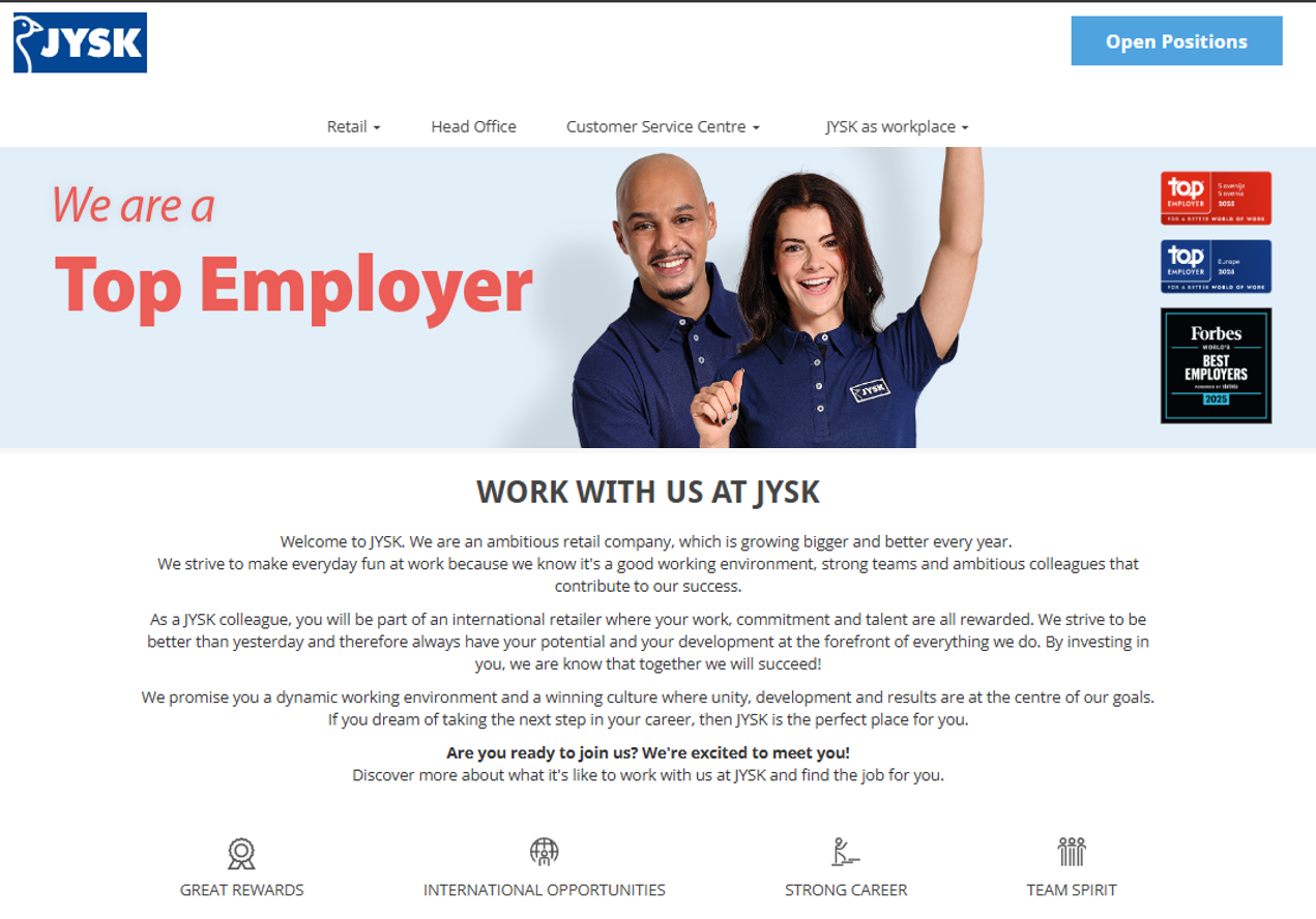 JYSK Employer of the Year Package_Example_Job site